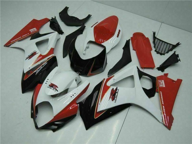 2007-2008 Red White Suzuki GSXR 1000 K7 Motorcycle Bodywork 2007-2008 Red White Suzuki GSXR 1000 K7 Motorcycle Bodywork