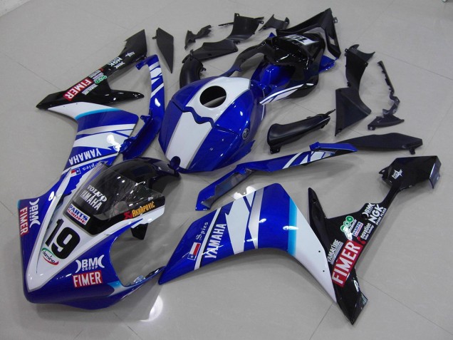 2007-2008 White Blue Yamaha YZF R1 Moto Fairings 2007-2008 White Blue Yamaha YZF R1 Moto Fairings