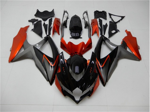 2008-2010 Black Orange Grey Suzuki GSXR 600/750 Motorbike Fairing Kits 2008-2010 Black Orange Grey Suzuki GSXR 600/750 Motorbike Fairing Kits