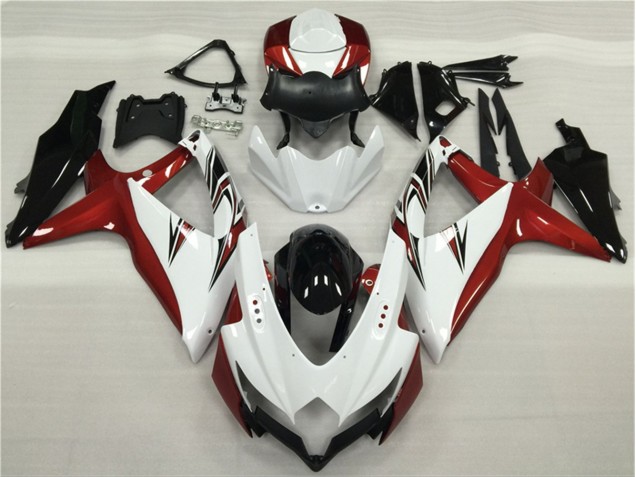 2008-2010 White Red Black Suzuki GSXR 600/750 Motor Fairings 2008-2010 White Red Black Suzuki GSXR 600/750 Motor Fairings