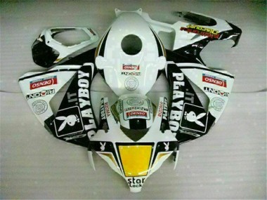 2008-2011 White Black Playboy Honda CBR1000RR Motorbike Fairing
