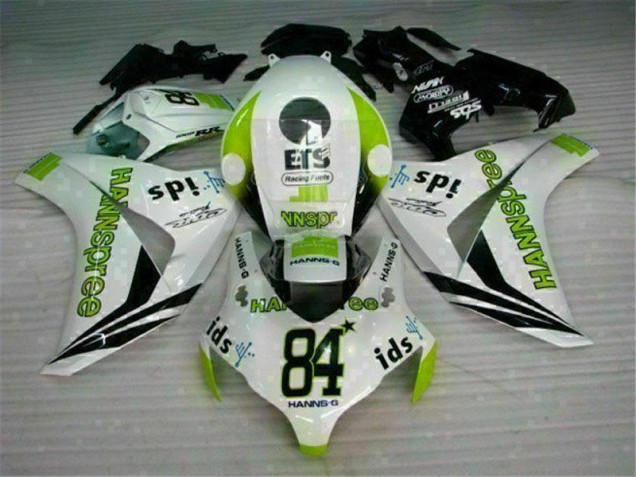 2008-2011 White Green Hannspree 84 Honda CBR1000RR Motorcycle Bodywork 2008-2011 White Green Hannspree 84 Honda CBR1000RR Motorcycle Bodywork