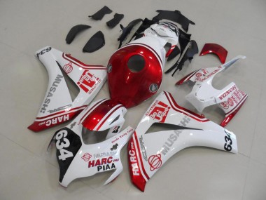 2008-2011 White Red HARC Pro PIAA 634 Honda CBR1000RR Motor Fairings