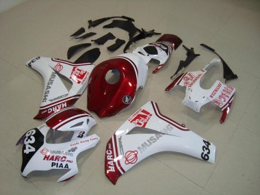 2008-2011 White Red HARC Pro PIAA 634 Honda CBR1000RR Motorcylce Fairings