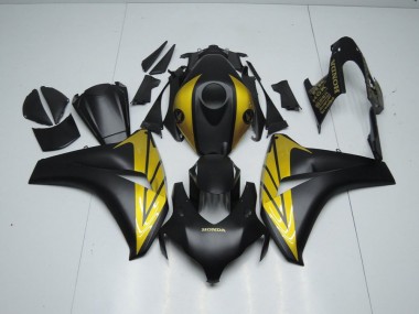 2008-2011 Matte Black and Gold Honda CBR1000RR Bike Fairings