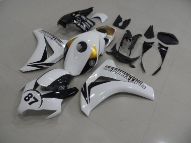 2008-2011 White and Black 87 Honda CBR1000RR Bike Fairings