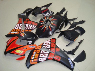 2008-2011 Rossi Matte Black Honda CBR1000RR Motorcycle Replacement Fairings