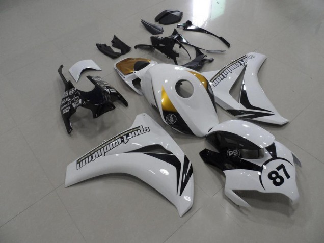 2008-2011 Black and White and Gold Honda CBR1000RR Bike Fairings