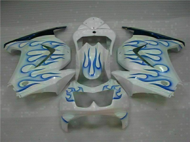 2008-2012 White Blue Flame Kawasaki EX250 Motorcycle Bodywork 2008-2012 White Blue Flame Kawasaki EX250 Motorcycle Bodywork
