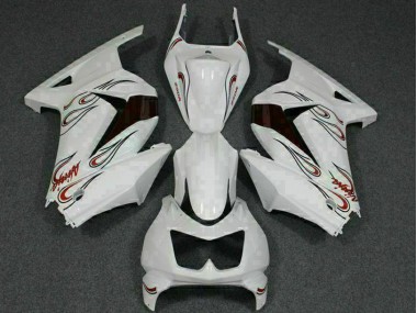 2008-2012 White Red Kawasaki EX250 Motorcylce Fairings