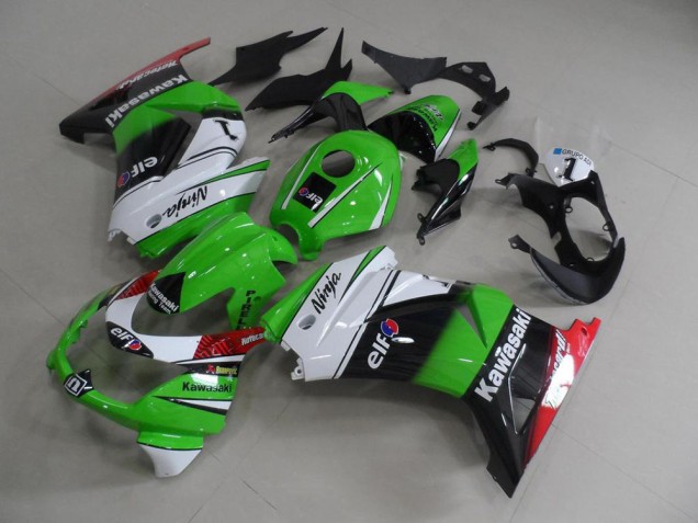 2008-2012 Green White Black Kawasaki ZX250R Motor Fairings 2008-2012 Green White Black Kawasaki ZX250R Motor Fairings