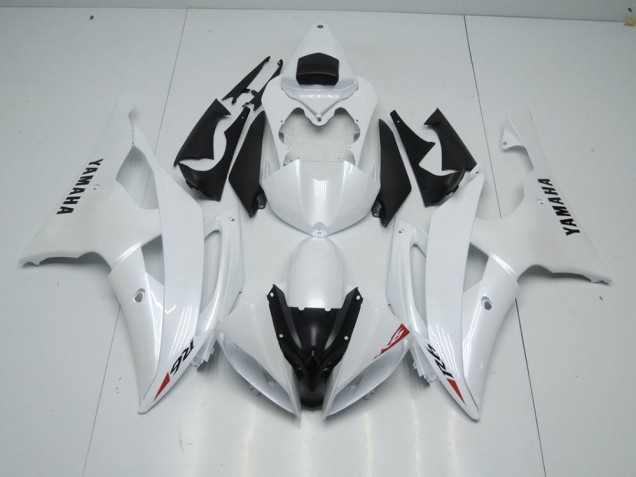2008-2016 Pearl White and Red Sticker Yamaha YZF R6 Motorcycle Fairings Kits