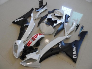 2008-2016 Pearl White and Black 58 Sic Yamaha YZF R6 Bike Fairing