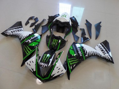 2009-2011 White Green Big Monster Yamaha YZF R1 Motor Fairings