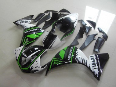 2009-2011 White Green Monster Yamaha YZF R1 Motorcycle Fairings Kit