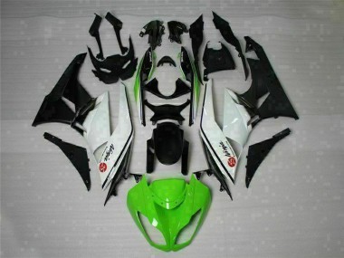2009-2012 Green Black White 25 Kawasaki ZX6R Bike Fairings