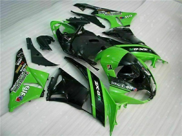 2009-2012 Green Black Kawasaki ZX6R Motor Bike Fairings 2009-2012 Green Black Kawasaki ZX6R Motor Bike Fairings