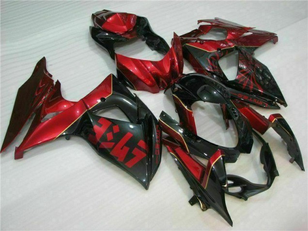 2009-2016 Red Flame Black Suzuki GSXR1000 Motorcycle Replacement Fairings