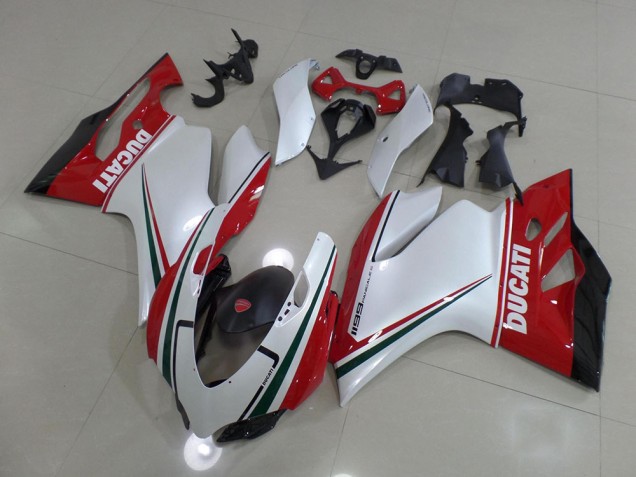 2011-2014 White Red Ducati 1199 Motorcycle Fairing Kits 2011-2014 White Red Ducati 1199 Motorcycle Fairing Kits