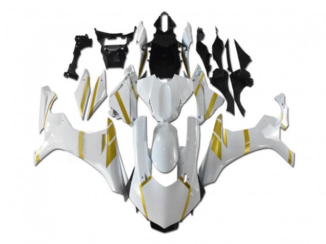 2015-2019 White Gold Yamaha YZF R1 Motorbike Fairing Kits