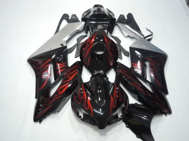 2004-2005 Black Red Flame Honda CBR1000RR Motorbike Fairing