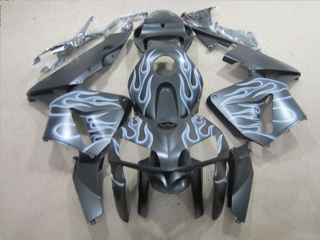 2005-2006 Black Silver Flame Honda CBR600RR Replacement Motorcycle Fairings 2005-2006 Black Silver Flame Honda CBR600RR Replacement Motorcycle Fairings