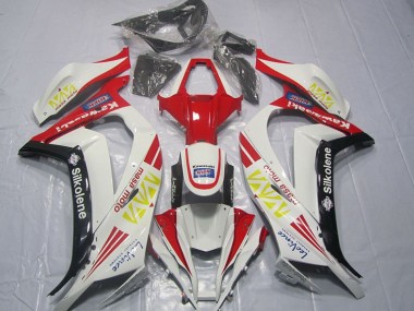 2011-2015 White Red Silkolene Kawasaki ZX10R Motorcycle Fairings Kit
