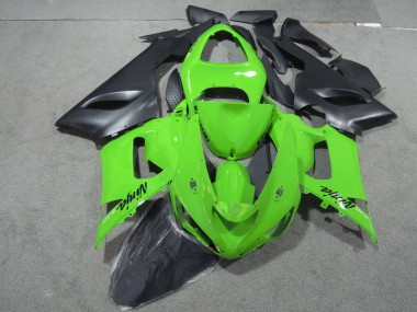 2005-2006 Green Black Ninja 636 Kawasaki ZX6R Motorcycle Fairings Kits