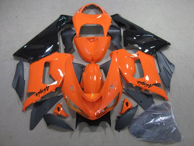 2005-2006 Orange Black Ninja Kawasaki ZX6R Motorcylce Fairings 2005-2006 Orange Black Ninja Kawasaki ZX6R Motorcylce Fairings