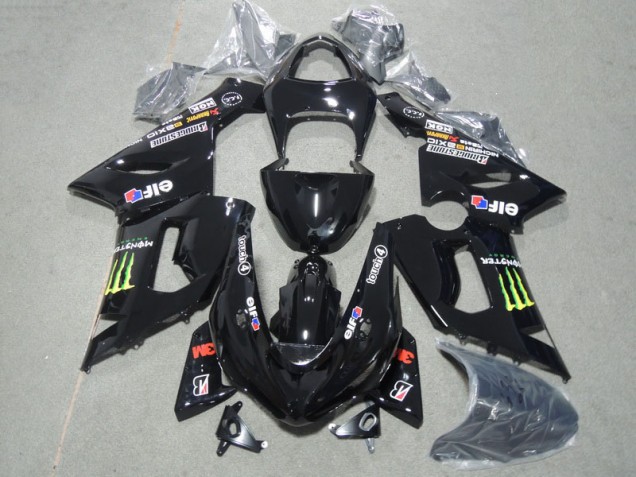 2005-2006 Black 3M Touch4 Monster Kawasaki ZX6R Motor Bike Fairings 2005-2006 Black 3M Touch4 Monster Kawasaki ZX6R Motor Bike Fairings