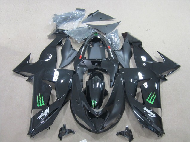2007-2008 Black Ninja Green Monster Kawasaki ZX6R Bike Fairing Kit 2007-2008 Black Ninja Green Monster Kawasaki ZX6R Bike Fairing Kit