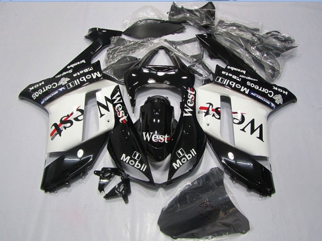 2007-2008 Black West Mobil Kawasaki ZX6R Motorcycle Bodywork 2007-2008 Black West Mobil Kawasaki ZX6R Motorcycle Bodywork