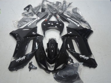 2007-2008 Black White Ninja Kawasaki ZX6R Bike Fairings