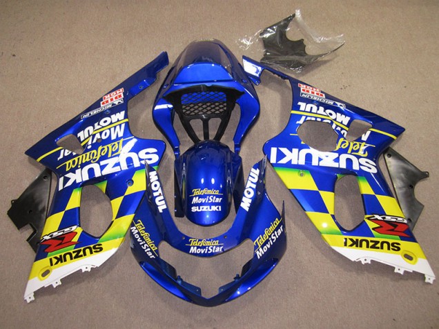 2000-2002 Blue Yellow Telefumica Movistar Suzuki GSXR1000 Motor Fairings 2000-2002 Blue Yellow Telefumica Movistar Suzuki GSXR1000 Motor Fairings