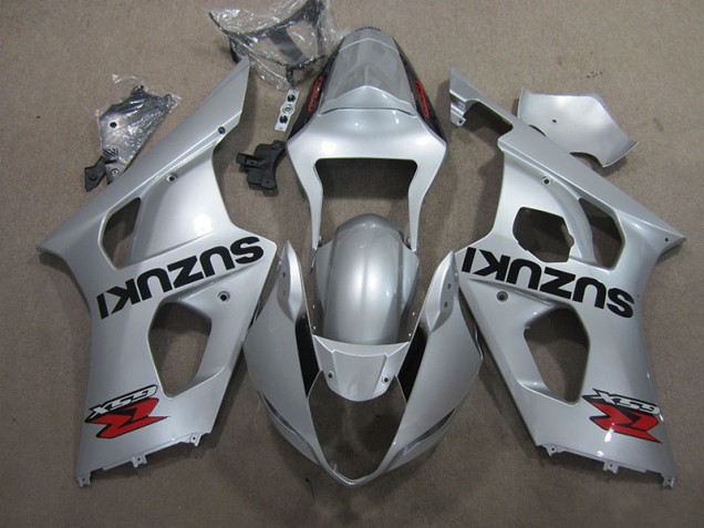 2003-2004 Silver Suzuki GSXR1000 Motorcycle Fairing Kits 2003-2004 Silver Suzuki GSXR1000 Motorcycle Fairing Kits