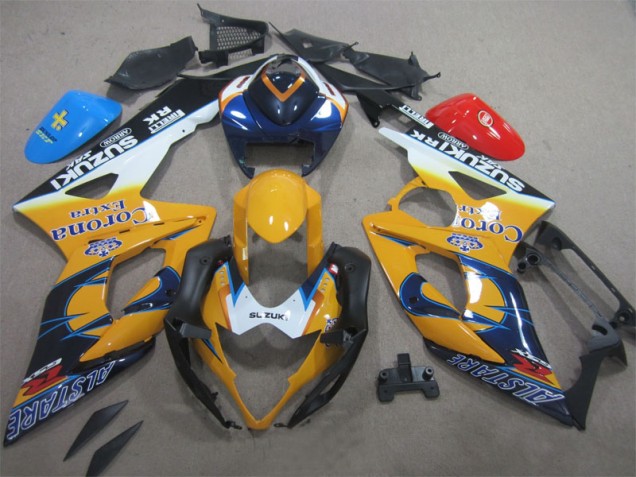 2005-2006 Yellow Blue Corona Extra Suzuki GSXR1000 Moto Fairings 2005-2006 Yellow Blue Corona Extra Suzuki GSXR1000 Moto Fairings