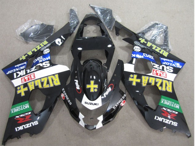 2004-2005 Black Yellow Rizla Suzuki GSXR600 Moto Fairings 2004-2005 Black Yellow Rizla Suzuki GSXR600 Moto Fairings