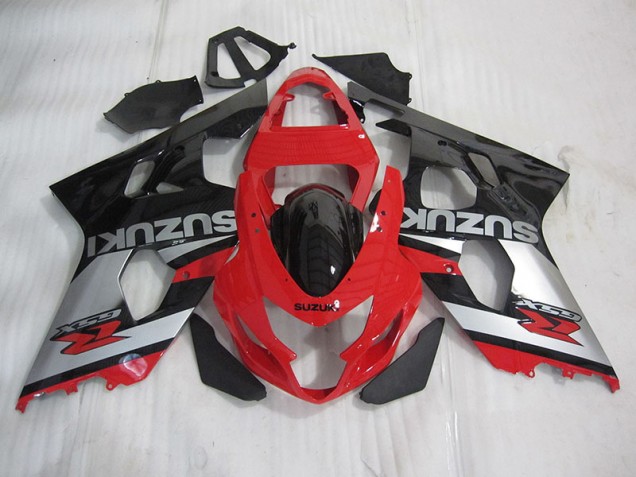 2004-2005 Red Black Silver Suzuki GSXR600 Motorcyle Fairings 2004-2005 Red Black Silver Suzuki GSXR600 Motorcyle Fairings