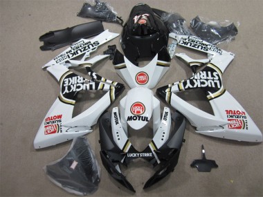 2006-2007 Black White Lucky Strike Motul Suzuki GSXR600 Bike Fairing