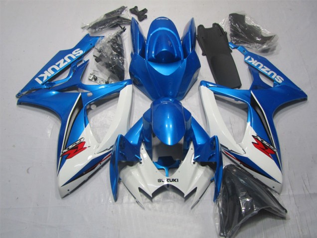 2006-2007 Blue White Suzuki GSXR600 Motorbike Fairing Kits 2006-2007 Blue White Suzuki GSXR600 Motorbike Fairing Kits