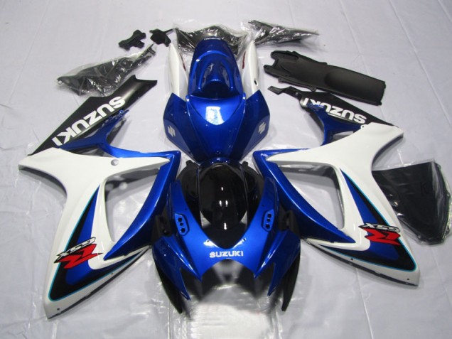 2006-2007 Blue White Suzuki GSXR600 Motorcycle Fairings Kits 2006-2007 Blue White Suzuki GSXR600 Motorcycle Fairings Kits