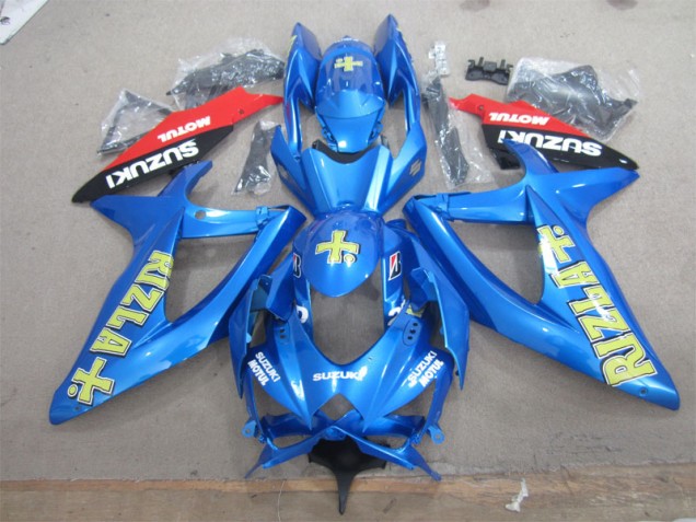 2008-2010 Blue Yellow Rizla White Motul Suzuki GSXR600 Motorcycle Fairings 2008-2010 Blue Yellow Rizla White Motul Suzuki GSXR600 Motorcycle Fairings