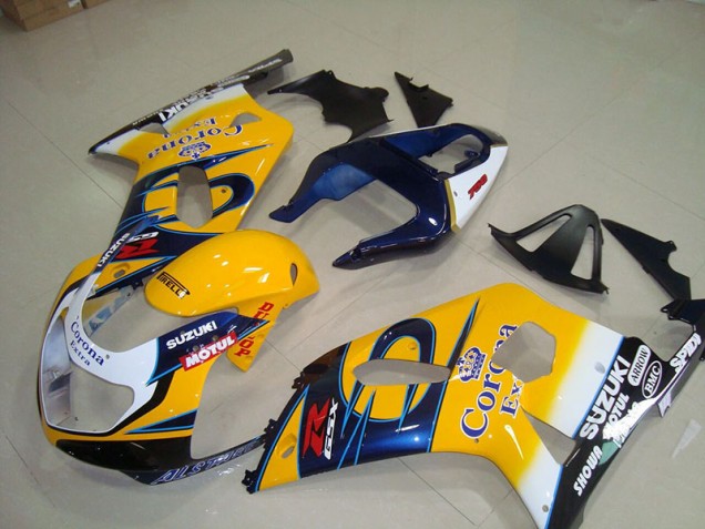 2001-2003 Yellow Blue Corona Extra Motul Suzuki GSXR750 Motorcycle Fairings Kits 2001-2003 Yellow Blue Corona Extra Motul Suzuki GSXR750 Motorcycle Fairings Kits