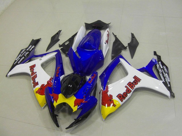 2006-2007 Blue White Red Bull Suzuki GSXR750 Motorcyle Fairings