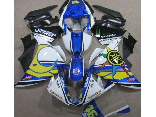 2009-2011 Blue White Yellow 46 Yamaha YZF R1 Replacement Fairings 2009-2011 Blue White Yellow 46 Yamaha YZF R1 Replacement Fairings