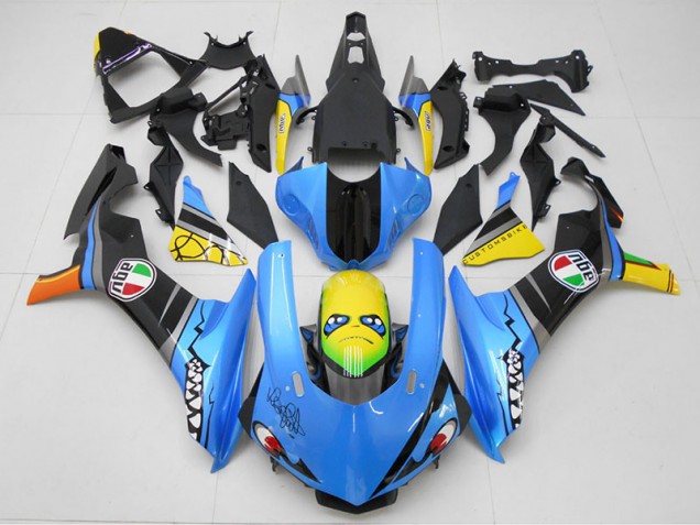 2015-2019 Blue Yellow Shark Yamaha YZF R1 Motorcycle Replacement Fairings