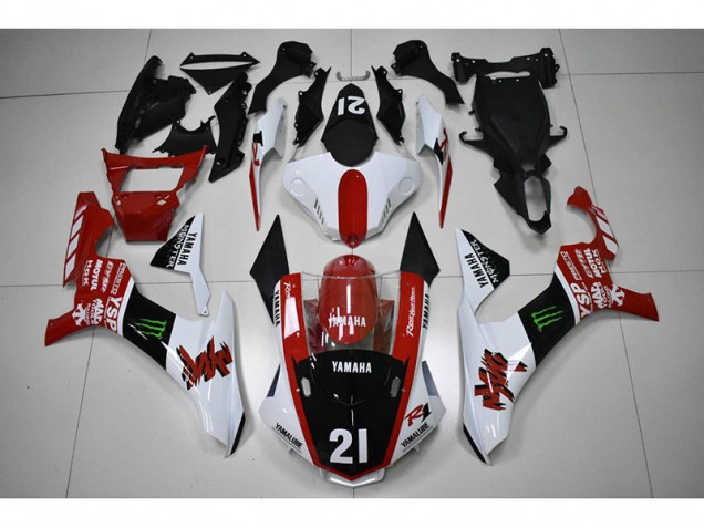 2015-2019 Red Black 21 Yamaha YZF R1 Motorcycle Fairings Kit
