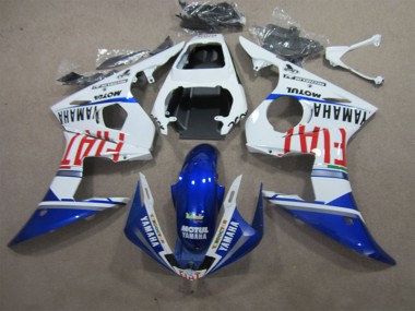 2003-2005 White Blue Motul Fiat Yamaha YZF R6 Motorcycle Fairings Kits