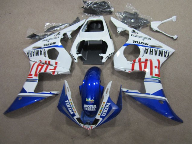 2003-2005 White Blue Motul Fiat Yamaha YZF R6 Motorcycle Fairings Kits