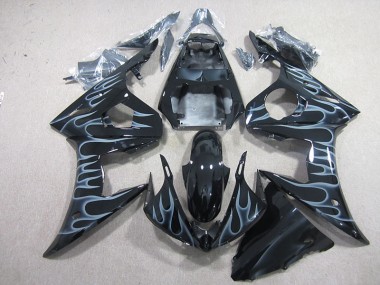 2003-2005 Black with Flame Yamaha YZF R6 Motorcyle Fairings
